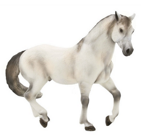 Detailed figurine of a Grey Andalusian Stallion, showcasing elegance and strength, ideal for horse lovers and collectors.