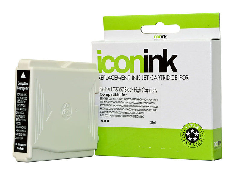 Icon Compatible with Brother LC37 LC57 Black Ink Cartridge