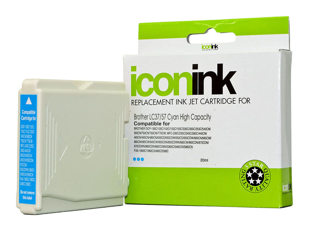 Icon Compatible with Brother LC37 LC57 Cyan Ink Cartridge