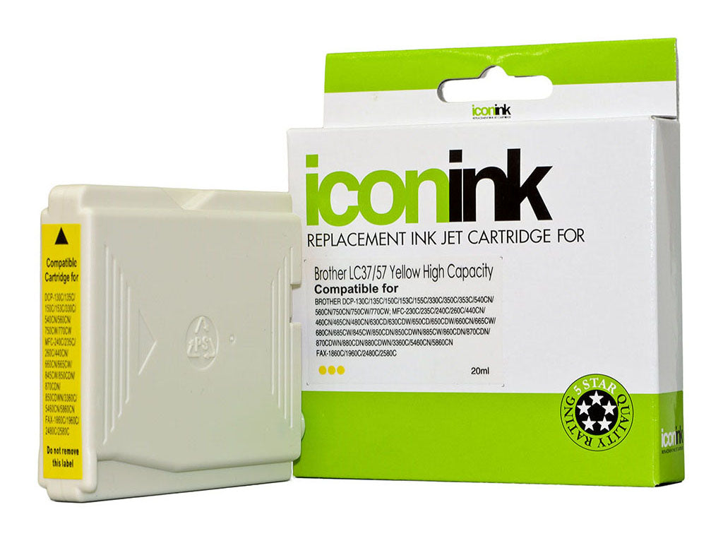 Icon Compatible with Brother LC37 LC57 Yellow Ink Cartridge