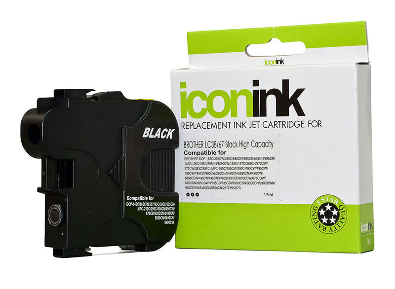 Icon Compatible with Brother LC38 LC67 Black Ink Cartridge