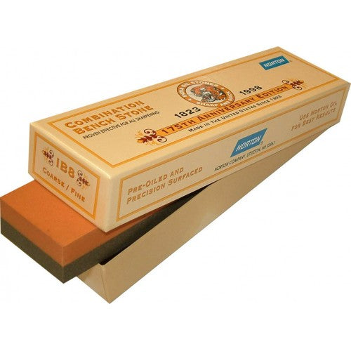 Bench Stones Comb - 200x50x25mm: Two-sided sharpening stone with coarse and fine sides for precise edge maintenance.