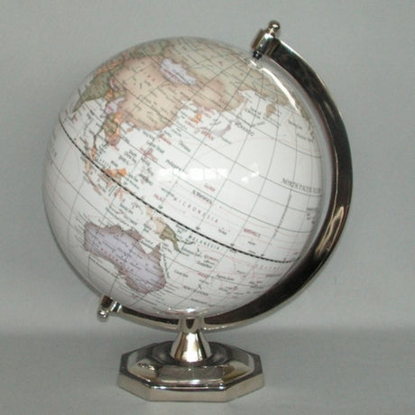 Elegant 41cm decorative globe featuring vibrant colors and a detailed world map, perfect for home decor and education.