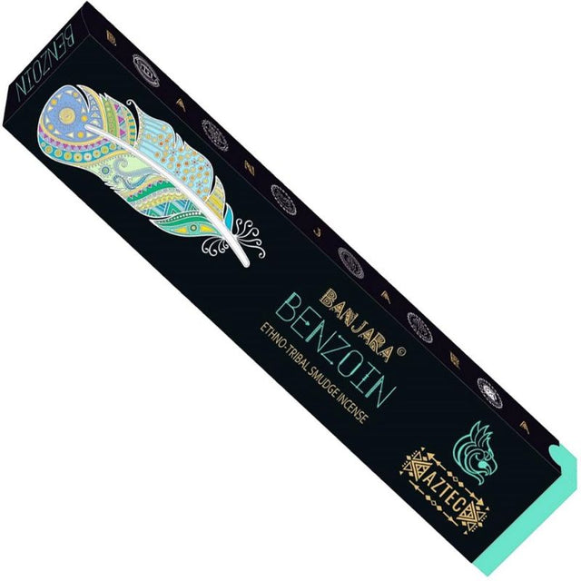 Hand-rolled Banjara Benzoin Incense, 15gm, for energy cleansing and emotional balance, promoting peace and positive vibes.