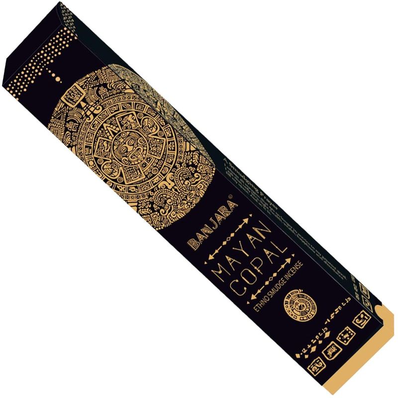 Hand-rolled Banjara Copal Incense sticks in 15g, ideal for cleansing, meditation, and creating a peaceful atmosphere.