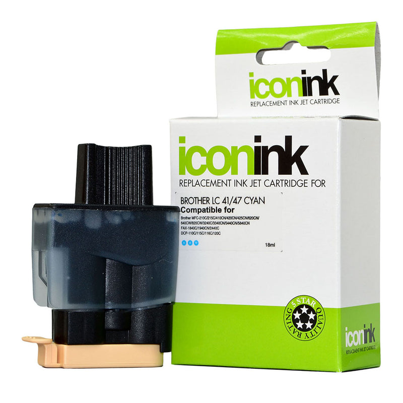 Icon Compatible with Brother LC47 Cyan Ink Cartridge