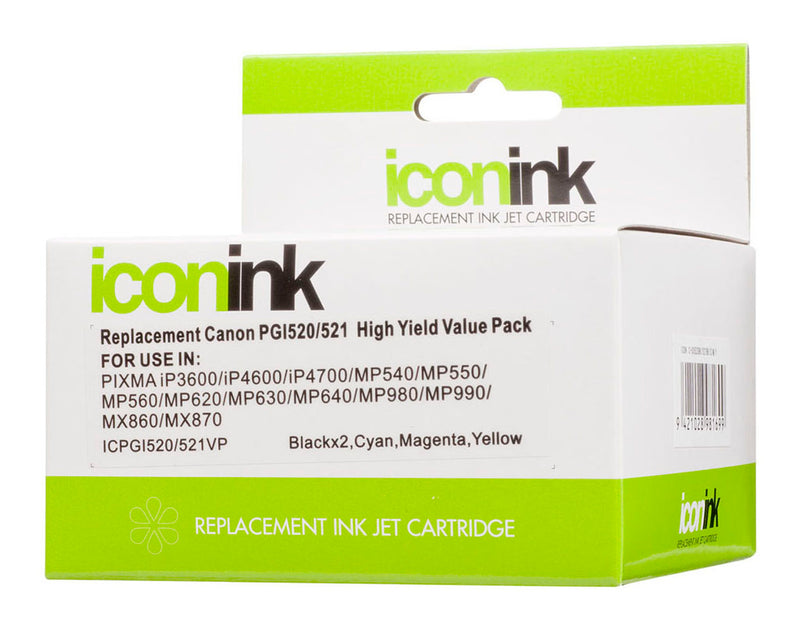 Icon Compatible Canon PGI520 CLI521 BBCMY Ink Value Pack