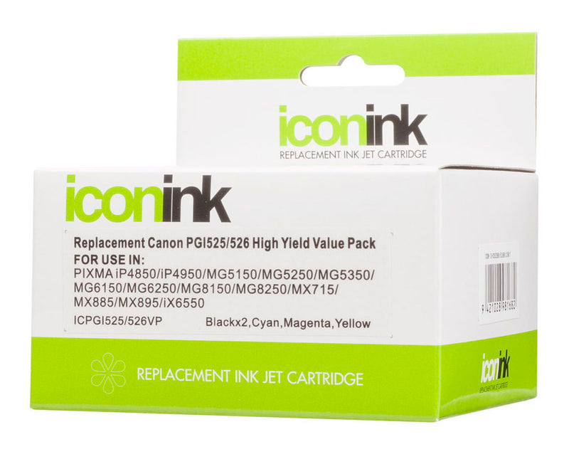 Icon Compatible Canon PGI525 CLI526 BBCMY Ink Value Pack