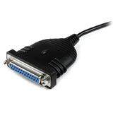 1.8m USB to DB25 parallel printer adapter cable for connecting legacy printers to modern PCs, featuring plug-and-play simplicity.