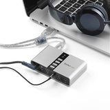 7.1 USB Audio Adapter External Sound Card with SPDIF, ideal for gamers and audiophiles, offering high-quality immersive audio.