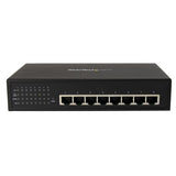 8-port industrial gigabit PoE switch for powering and connecting up to eight devices with durable metal enclosure.