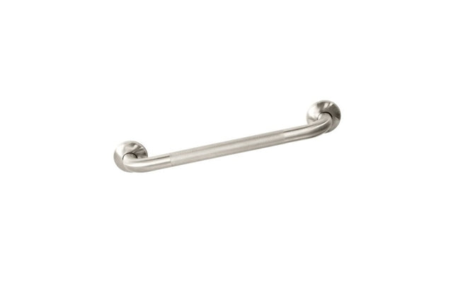 450mm knurled grab rail in brushed stainless steel, ensuring safety and accessibility with a modern design ideal for any space.