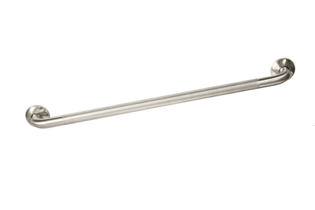 800mm knurled straight grab rail in brushed stainless steel, designed for safety and accessibility in wet areas like bathrooms.