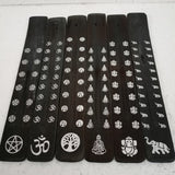 Vibrant set of 6 Colored Patti incense holders, 25.40cm, designed for burning incense while enhancing home decor.