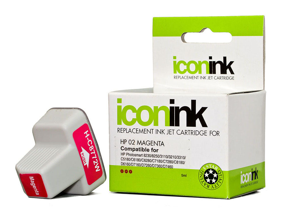 Icon Compatible HP 02 Magenta Ink Cartridge (C8772WA)