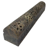 Natural soapstone incense holder, 12 inches long, uniquely crafted for sticks and cones, ideal for relaxation and home decor.