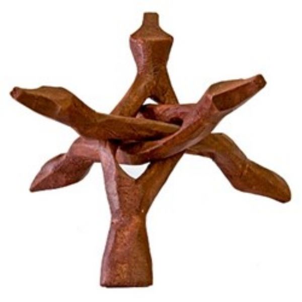 Wooden 4-inch tripod incense holder for smudging, crafted from sustainable wood, enhances meditation and home decor.