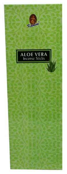 Kamini Aloe Vera Incense Sticks in an 8-gram pack, offering calming scent for relaxation and meditation.