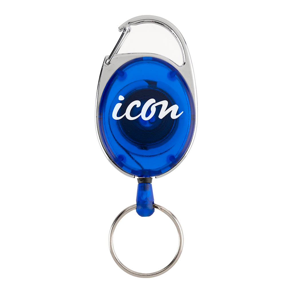 Icon Retractable Snap Lock Key and ID Card Holder Blue (Pack of 50)