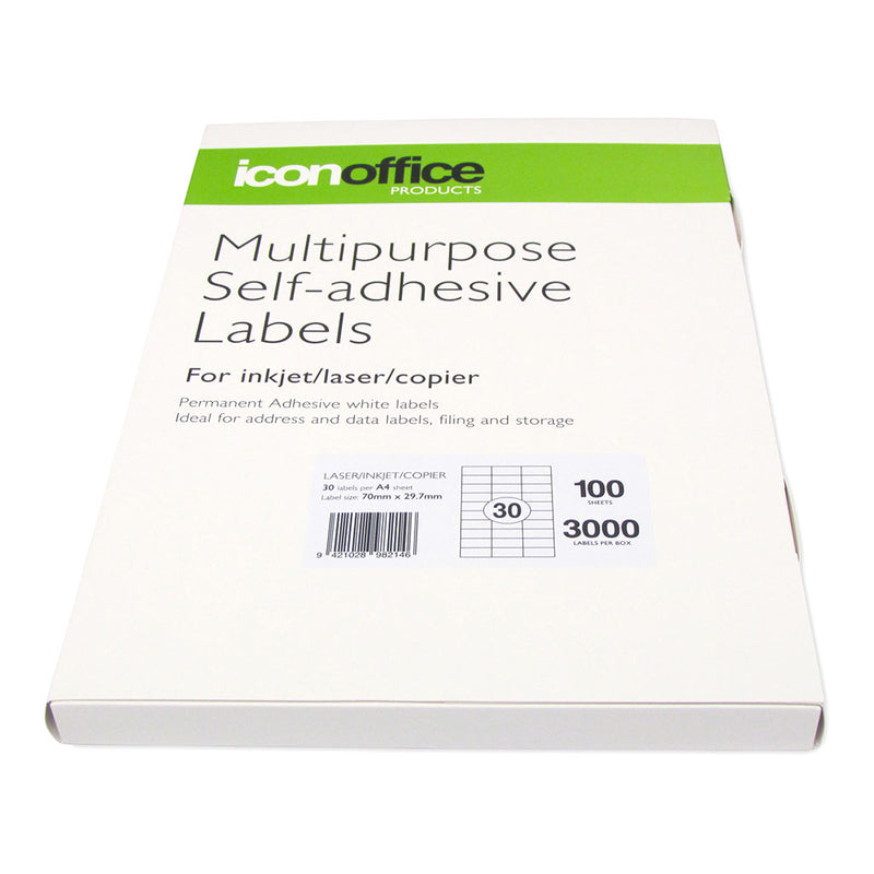 Icon A4 Adhesive Label 30 labels per page (70 x 29.7 mm)