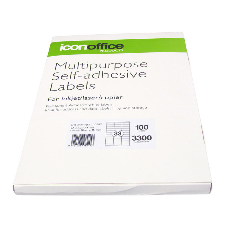 Icon A4 Adhesive Label 33 labels per page (70 x 25.4 mm)