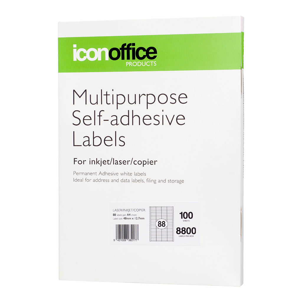 Icon A4 Adhesive Label 88 labels per page (48 x 12.7 mm)