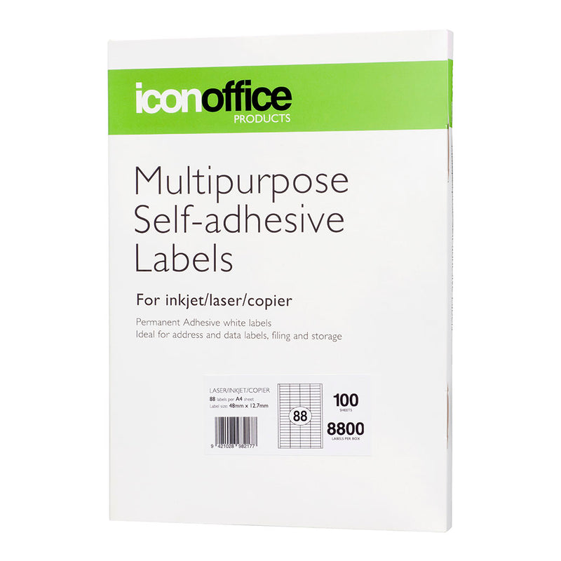 Icon A4 Adhesive Label 88 labels per page (48 x 12.7 mm)