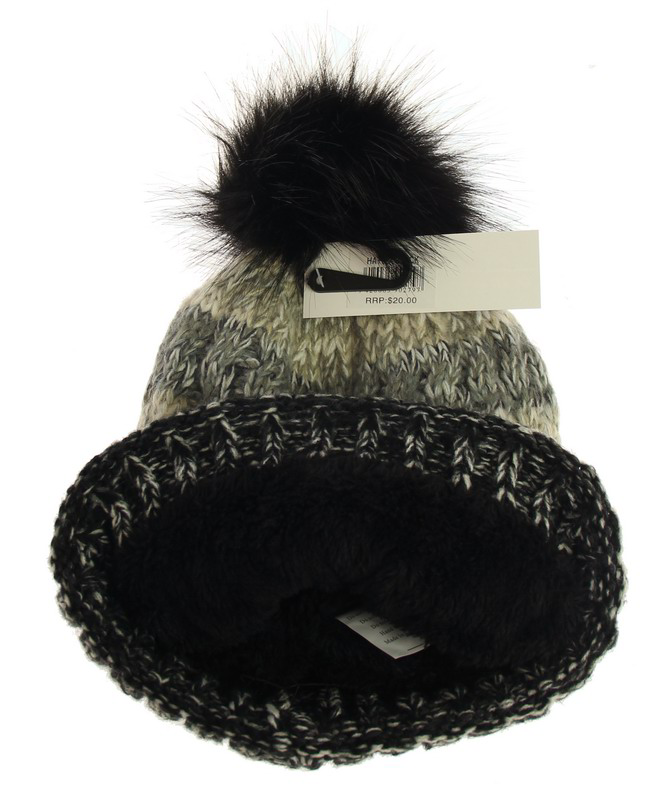 Cozy beanie hat with vibrant mixed colors and matching lining, perfect for winter style and warmth.