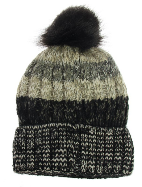 Vibrant mixed colour beanie hat with matching lining, crafted from 100% acrylic for warmth and style this winter.