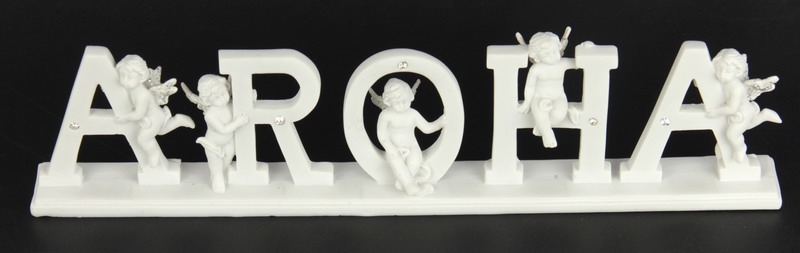 Charming AROHA Word Set of 3, 7.8cm high, perfect for uplifting home or office decor with inspirational phrases.