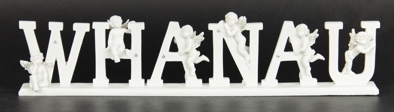 Decorative WHANAU word set showcasing "family" in Maori, perfect for home decor and gift-giving, 7.8cm high letters.