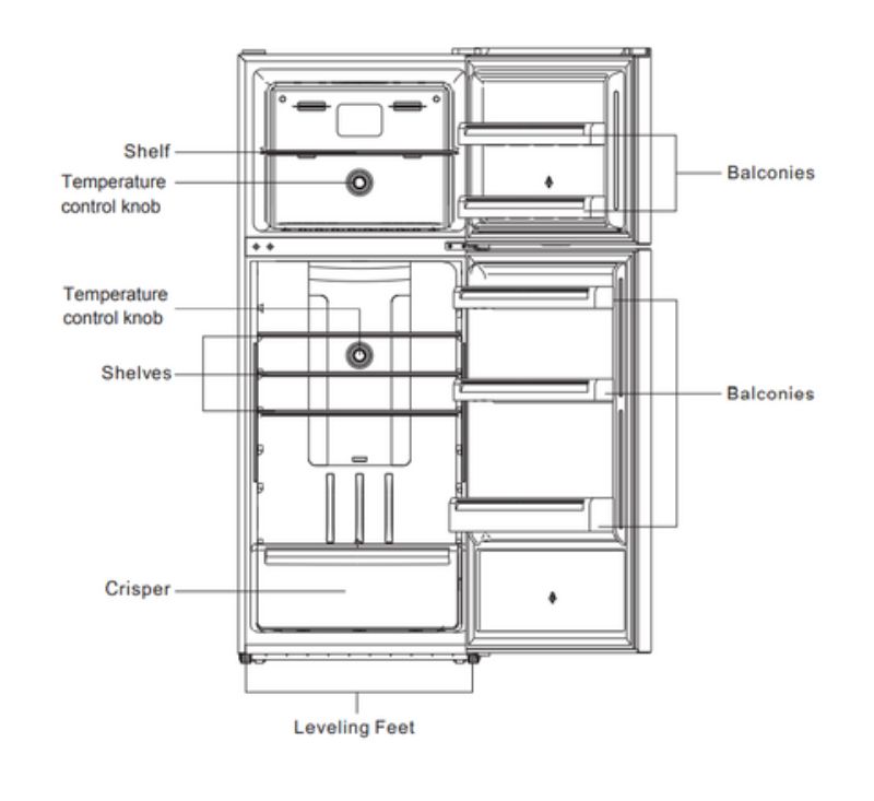 Midea Imprasio 415L fridge freezer in white, featuring top mount design, no frost system, and energy-efficient performance.