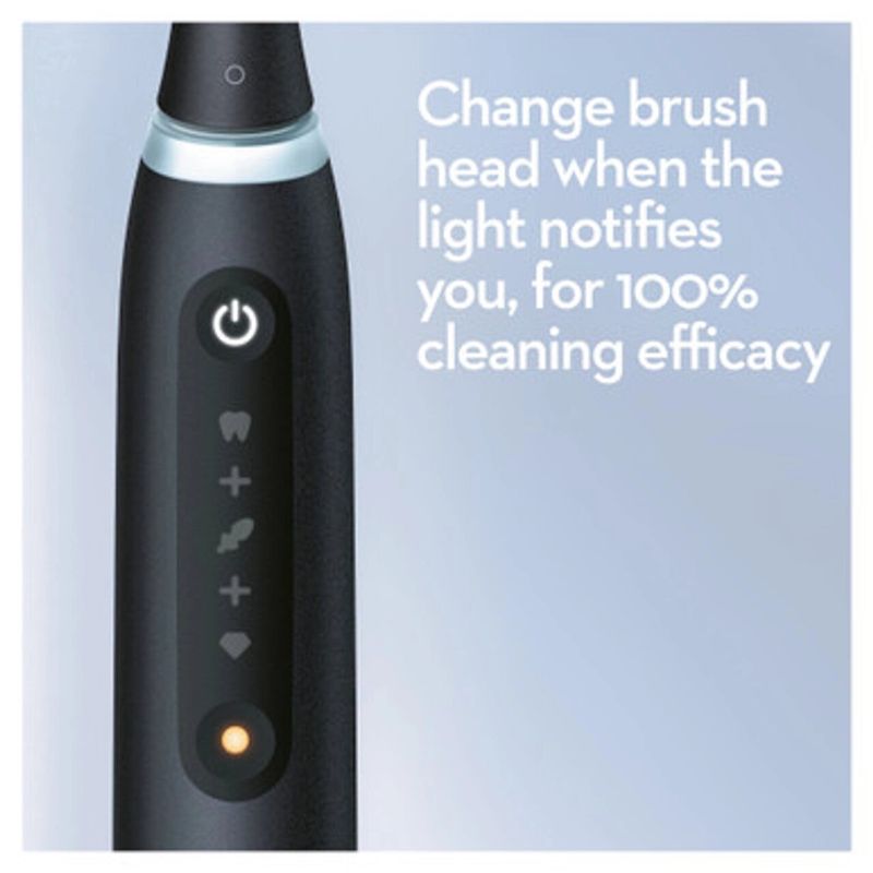 Oral-B iO Series 4 Electric Toothbrush in Black Onyx, featuring smart modes, pressure sensor, and AI coaching for optimal dental care.