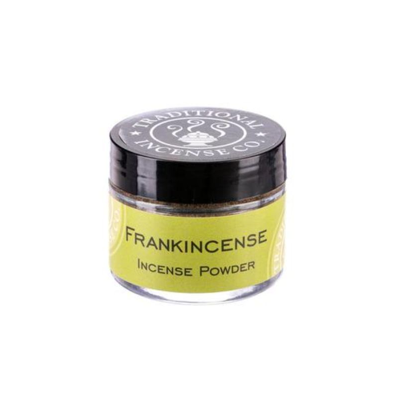 20gm jar of pure Frankincense Incense Powder, ideal for meditation and cleansing, promoting tranquility and positive energy.