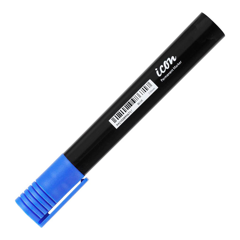 Icon Permanent Marker Bullet Tip Blue (Pack of 12)