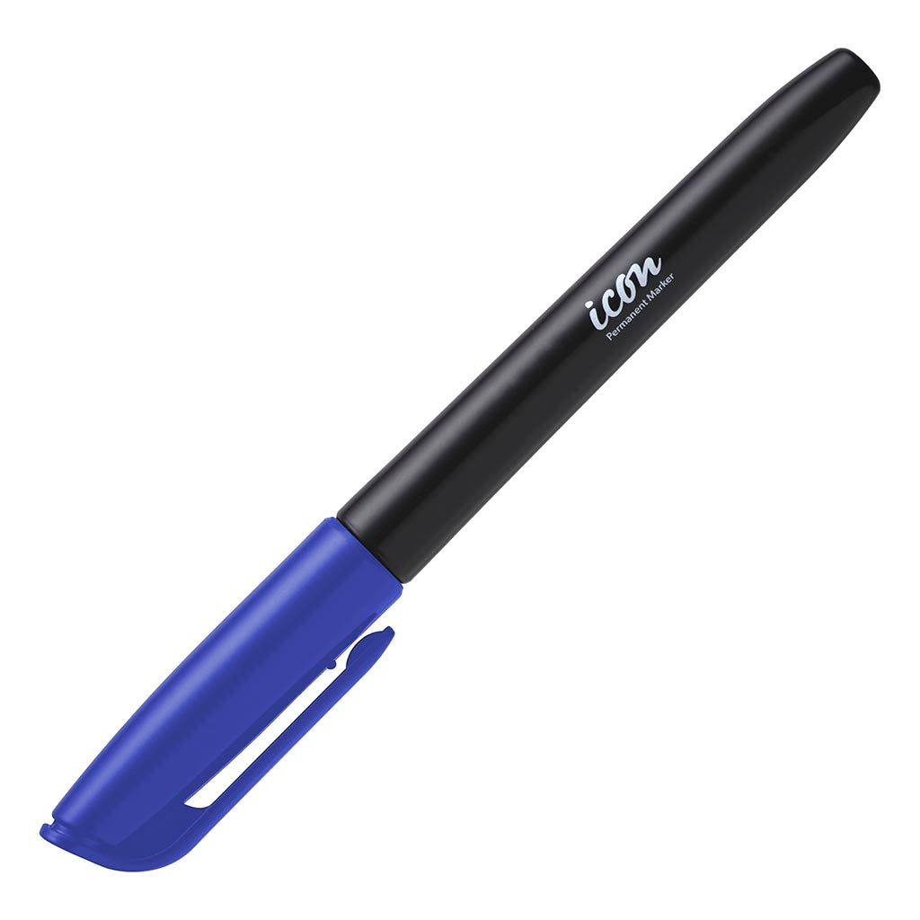 Icon Permanent Marker Pen Style Blue (Pack of 12)