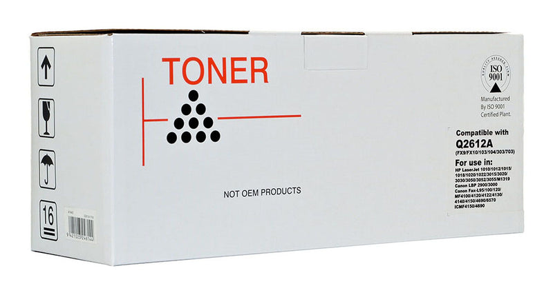 Icon Compatible HP Q2612A/Canon FX9/FX10/CART303 Black Toner