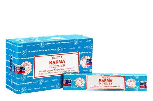 "12-pack of Satya Karma Incense, natural aroma for mindfulness, meditation, and relaxation, crafted in Bangalore."