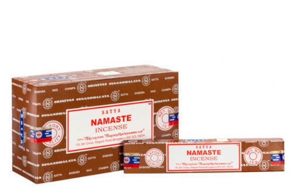 Satya Namaste incense sticks pack of 12, ideal for meditation and relaxation with a calming earthy aroma.