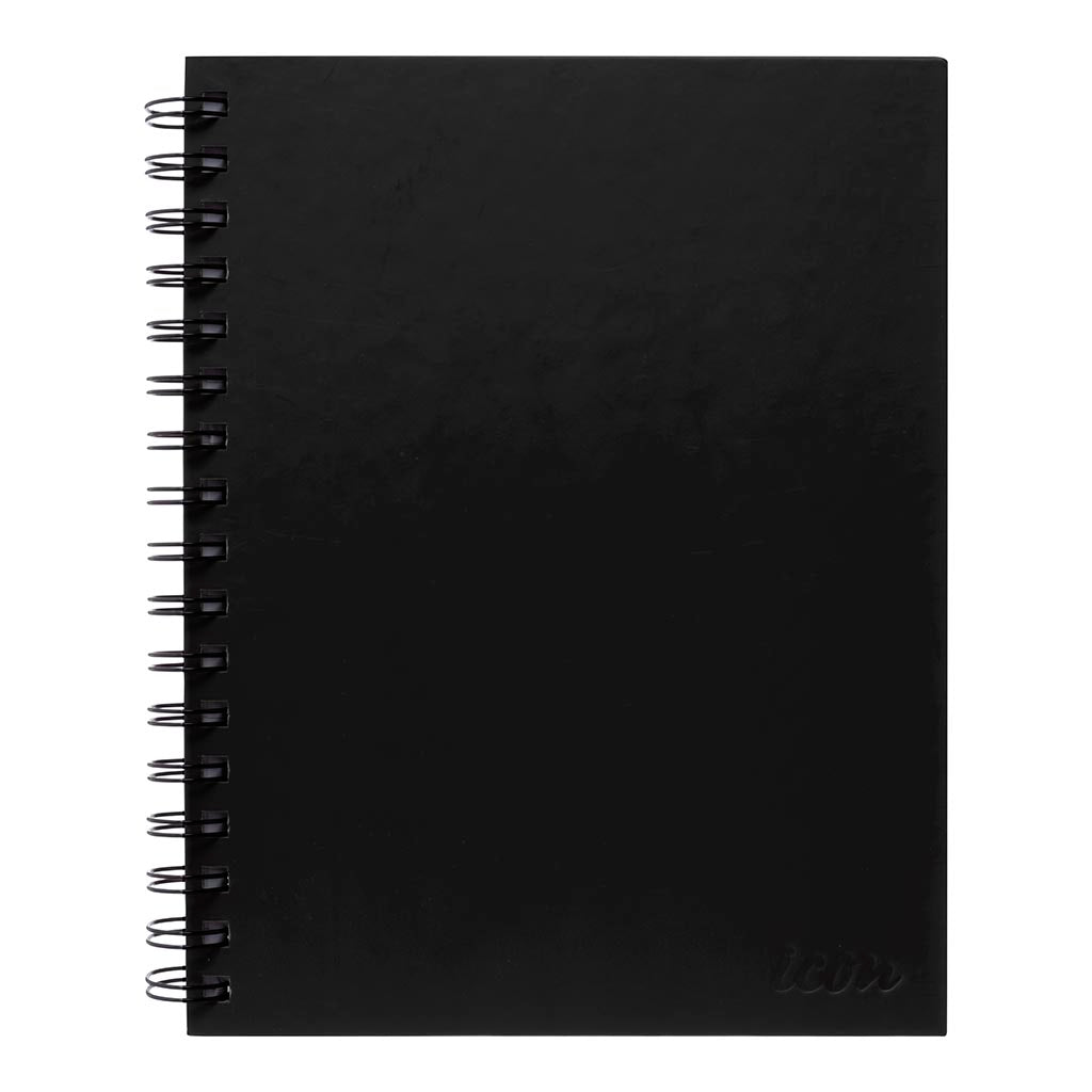 Icon Spiral Notebook A5 Hard Cover Black 200 pg  (Pack of 3)