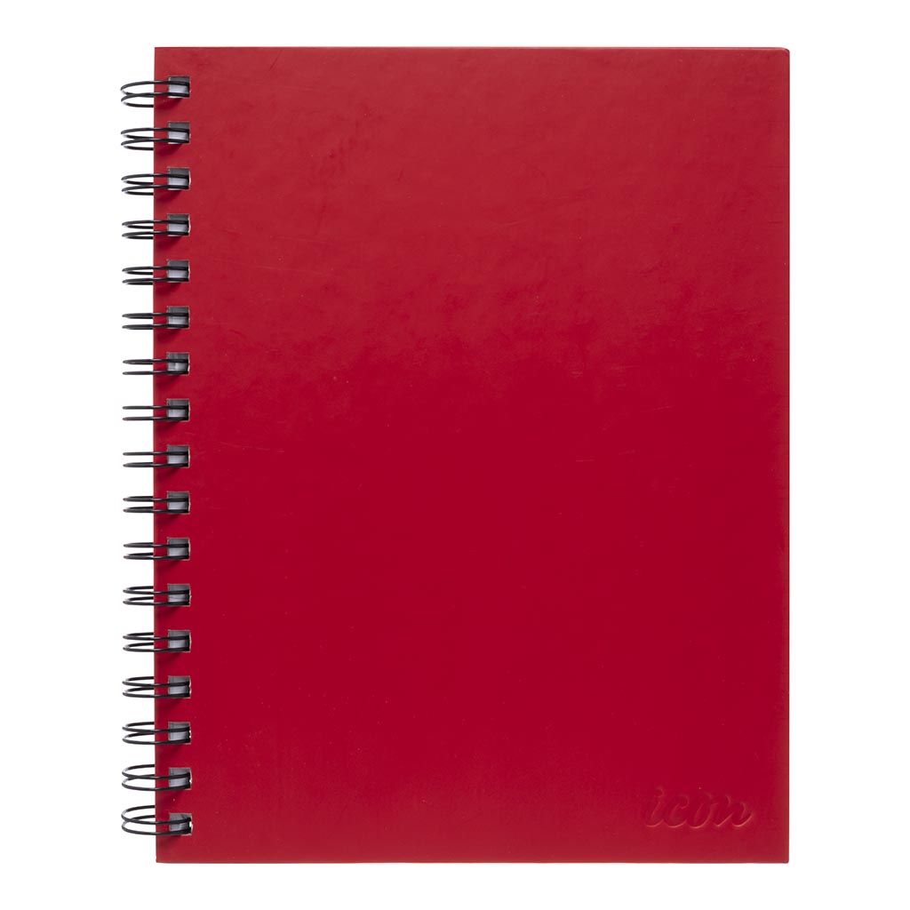 Icon Spiral Notebook A5 Hard Cover Red 200 pg (Pack of 3)