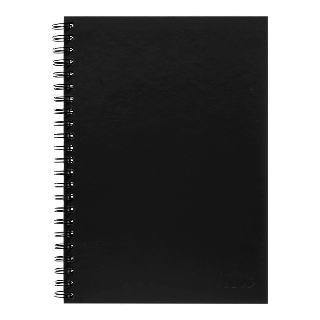 Icon Spiral Notebook A4 Hard Cover Black 200 pg  (Pack of 3)