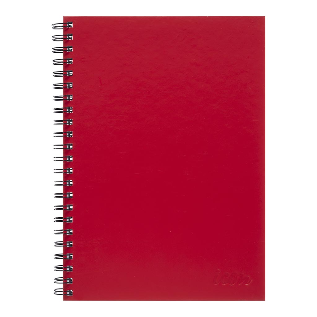 Icon Spiral Notebook A4 Hard Cover Red 200 pg  (Pack of 3)