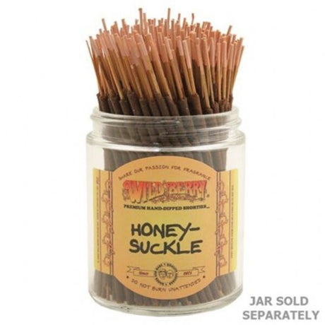 Wild Berry Honeysuckle Shorties Incense bundle with 100 sticks, perfect for creating a serene atmosphere with floral fragrance.