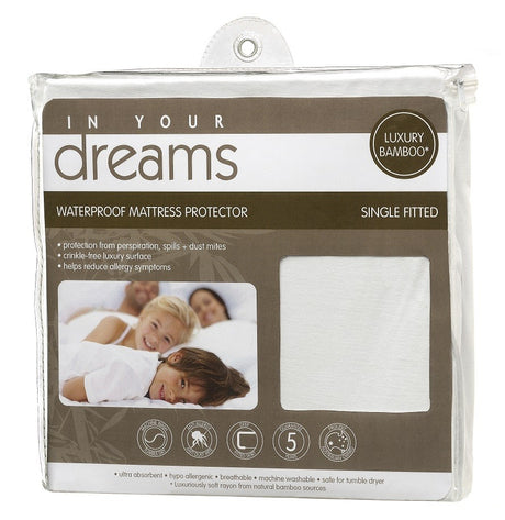 Luxurious bamboo mattress protector for single beds, offering waterproof, breathable comfort and anti-bacterial properties.