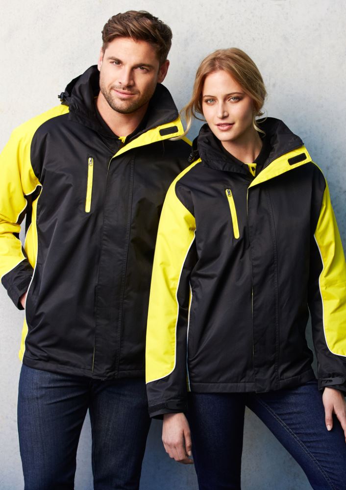Unisex Nitro Jacket in Black, Grey, and White, 5XL, featuring a cozy fleece lining, concealed hood, and stylish contrast panels.