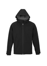 Men's Summit Jacket in Black/Graphite, Size L, featuring breathable fabric, adjustable hood, and multiple secure pockets.