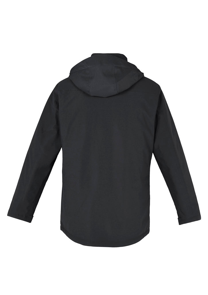 Men's 3XL Eclipse Jacket in black, featuring a waterproof shell, detachable hood, and quilted lining for warmth and style.