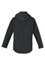 Men's 3XL Eclipse Jacket in black, featuring a waterproof shell, detachable hood, and quilted lining for warmth and style.