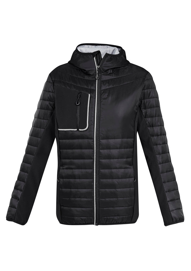 Unisex Patrol Jacket in Black/Silver, size 3XL, featuring insulated quilting and breathable softshell panels for warmth and mobility.